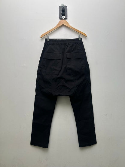 Preowned Rick Owens Black Cropped Cargos sz.36