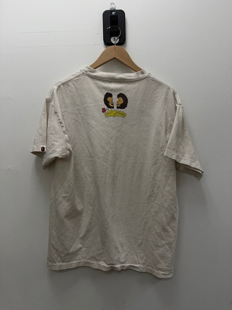 Preowned Saint Michaels Bape Awake Nightmare White Tee sz.M