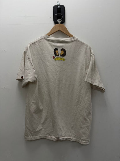 Preowned Saint Michaels Bape Awake Nightmare White Tee sz.M