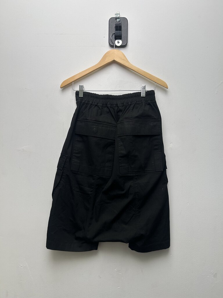 Preowned Rick Owens Lido SS24 Black Cargo Pod Short sz.34 (S)