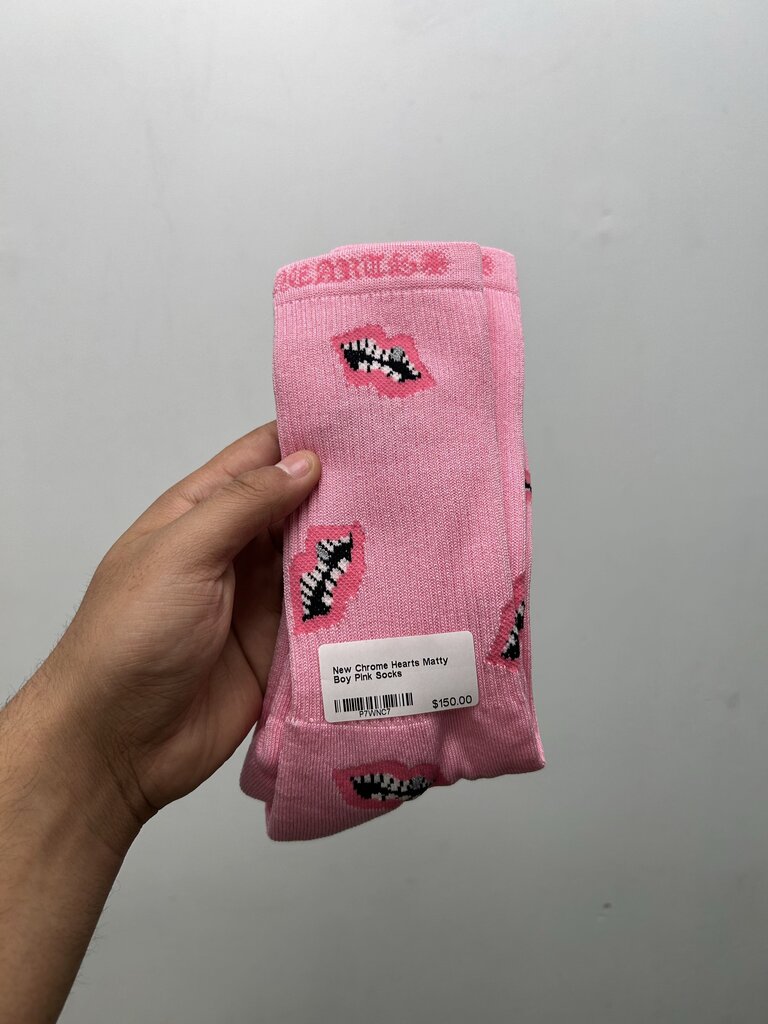 New Chrome Hearts Matty Boy Pink Socks