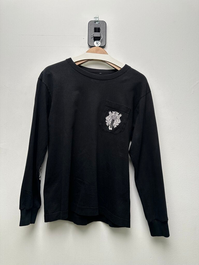 Vintage Chrome Hearts White Vine Dagger Floral Black Longsleeve sz.M