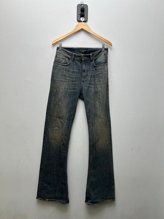 Preowned Balenciaga Dark Wash Flare Denim Size Small