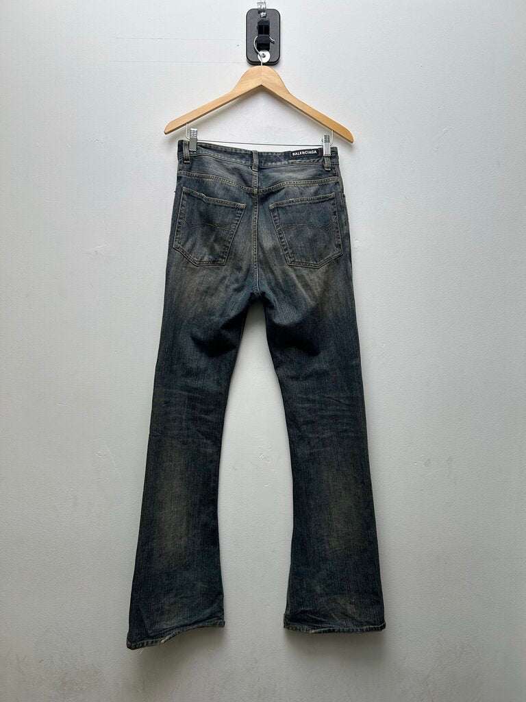 Preowned Balenciaga Dark Wash Flare Denim Size Small