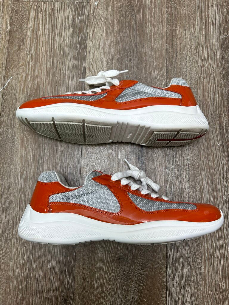 Preowned Prada Cups Orange Patent Sz.8/10M