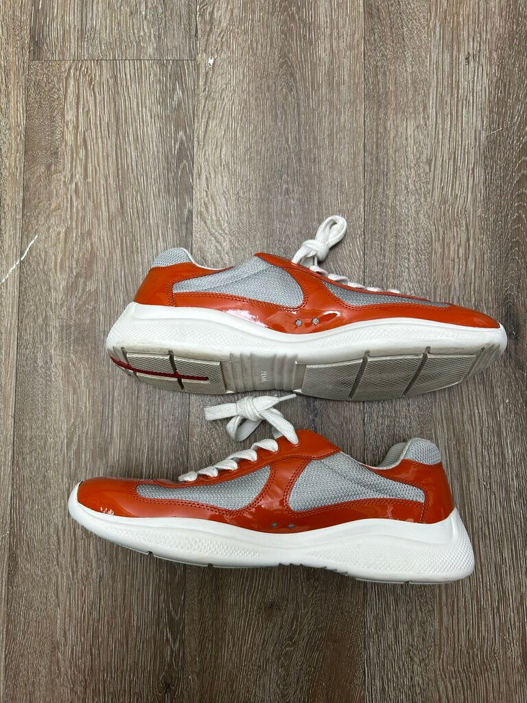 Preowned Prada Cups Orange Patent Sz.8/10M