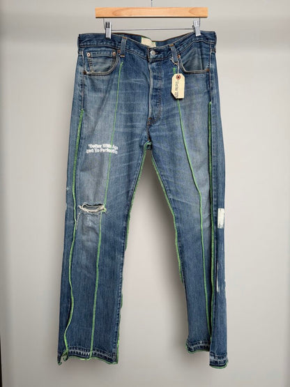 Better With Age Lightwash Derby Pleated Denim size 36x34