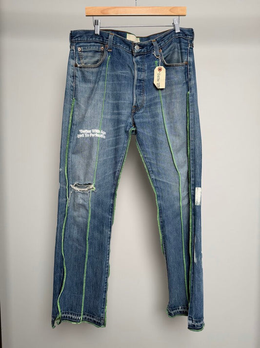 Better With Age Lightwash Derby Pleated Denim size 36x34
