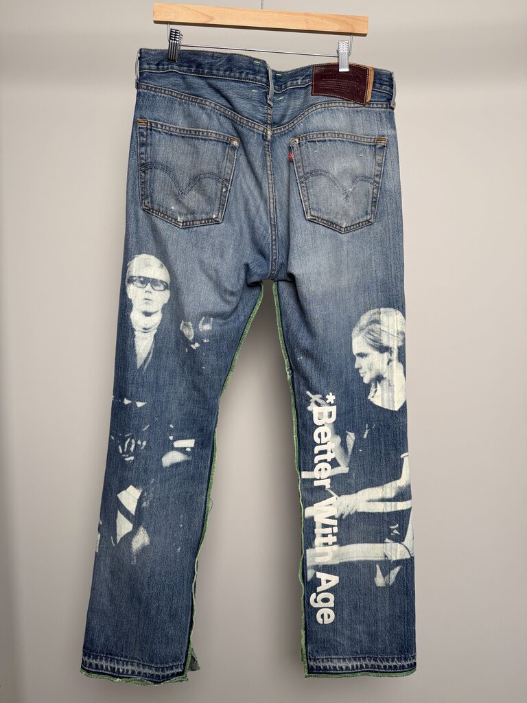 Better With Age Lightwash Derby Pleated Denim size 36x34