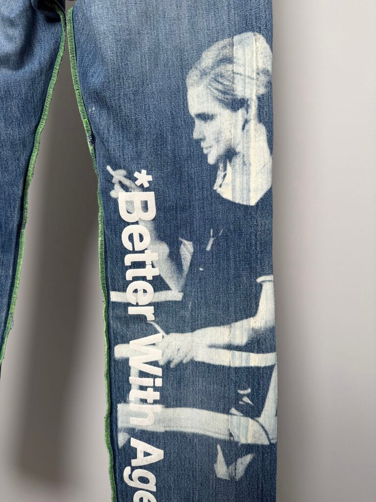 Better With Age Lightwash Derby Pleated Denim size 36x34