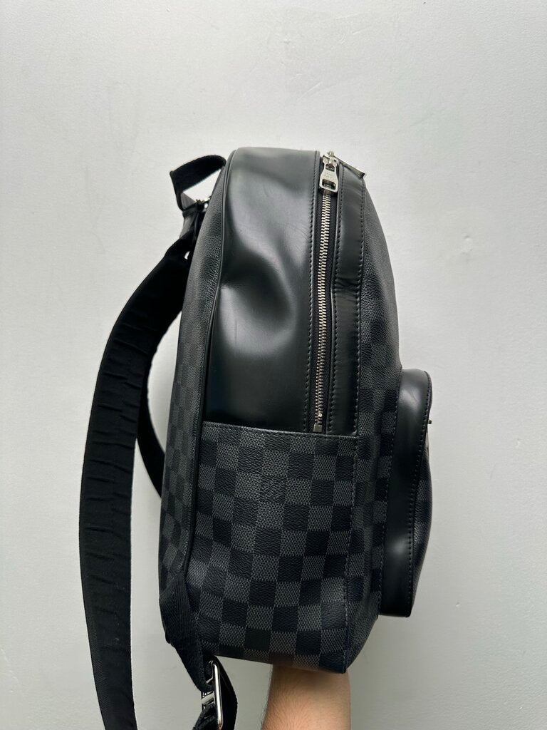 Preowned Louis Vuitton Black Leather Damier Bookbag