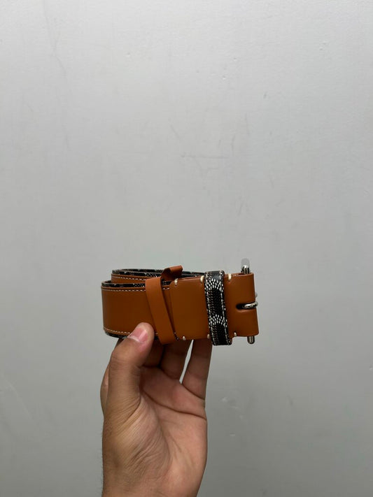 Preowned Goyard Belt Brown Black OG Sz.34/40