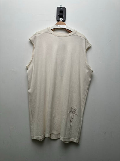 New Rick Owens White Champion Cutoff Tank Sz.Large