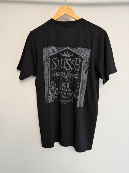 New Stussy Laguna Beach Black Tee size S