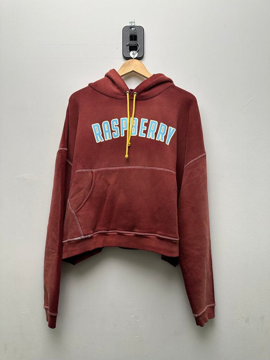New Gv Gallery Burgundy Blue Spellout Hoodie Sz.Medium