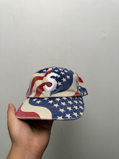 New Supreme American Flag S Logo Hat