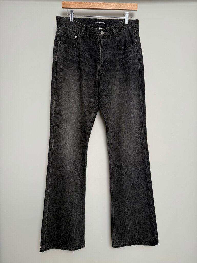 Preowned Balenciaga Bootcut Black Denim size 30