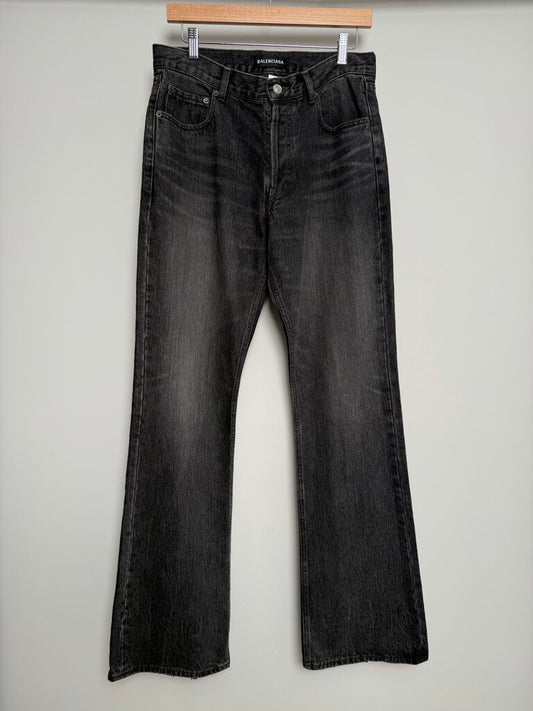 Preowned Balenciaga Bootcut Black Denim size 30