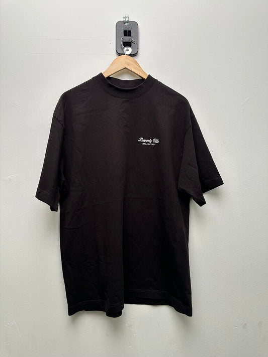 Preowned Balenciaga Beverly Hills Black Tee sz.M