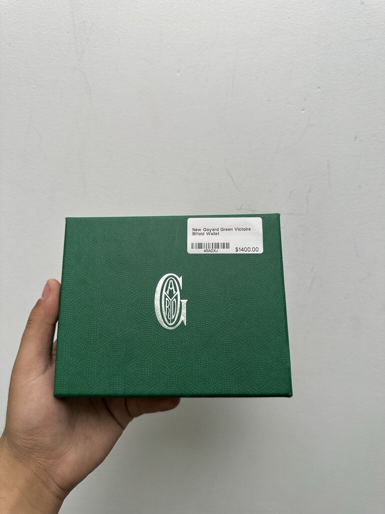 New Goyard Green Victoire Bifold Wallet
