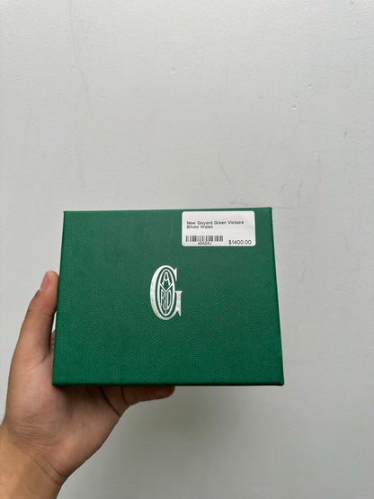 New Goyard Green Victoire Bifold Wallet