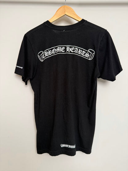 Preowned Chrome Hearts Scroll Pocket Black Tee Size Small