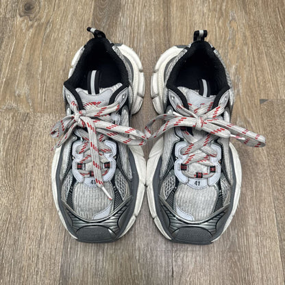 Preowned Balenciaga 3XL Grey White Red Distressed Runner sz.41 (NO BOX)