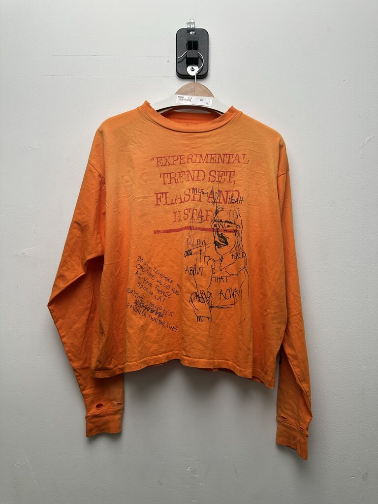 Preowned HMDD Orange Experimental Long Sleeve Tee Sz.Small