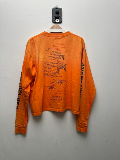 Preowned HMDD Orange Experimental Long Sleeve Tee Sz.Small