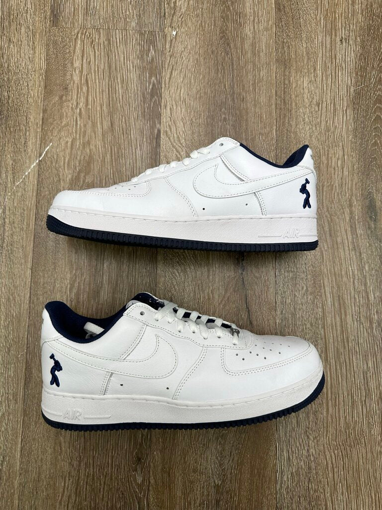 Preowned Lil Yatchy Air Forces White Navy Sz 11
