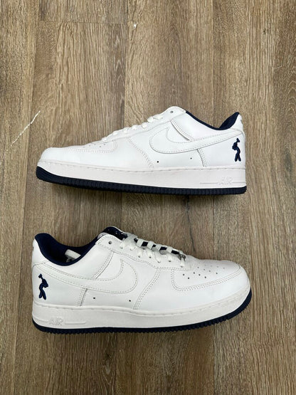 Preowned Lil Yatchy Air Forces White Navy Sz 11