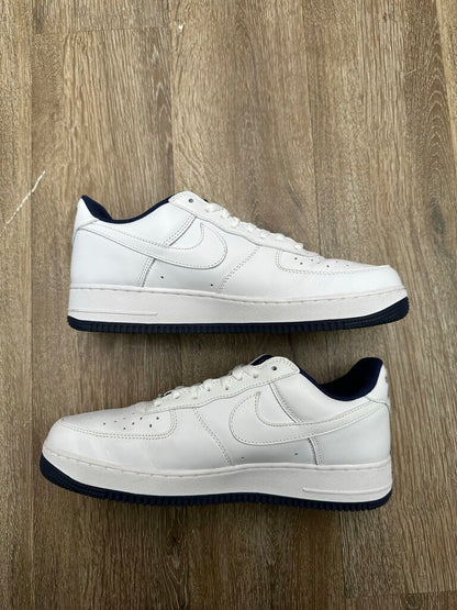 Preowned Lil Yatchy Air Forces White Navy Sz 11
