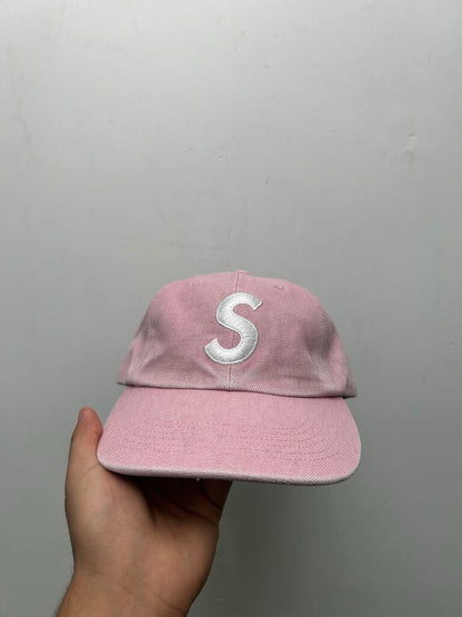 New Supreme S Logo 6 Panel Fade Pink Hat