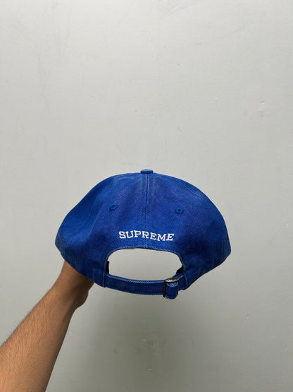 New Supreme S Logo 6 Panel Fade Blue Hat