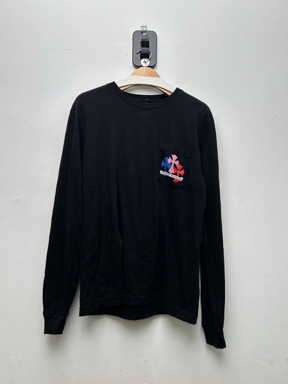 Chrome Hearts Multi Color Cross Back Logo Black Longsleeve sz.L