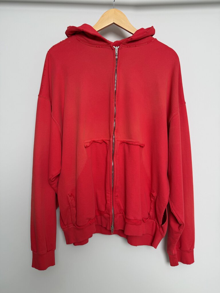 Preowned Balencaiga Red Tape Logo Zip Up size M