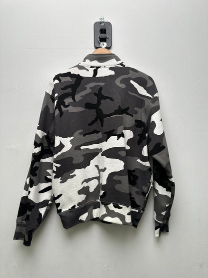 New Supreme Flag Half Zip Camo Black/White Sz. Small
