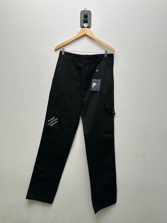 New Louis Vuitton White Embroidery Black Cargo Pants Sz. 50