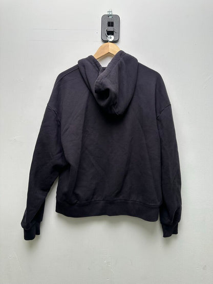 Preowned Louis Vuitton Leather Patch Navy Zip Up Hoodie Sz. Small