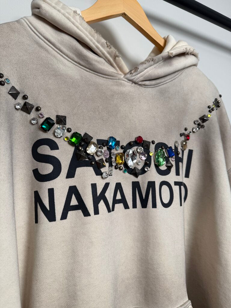 New Satoshi Nakamoto Necklace Hoodie Sz. XL