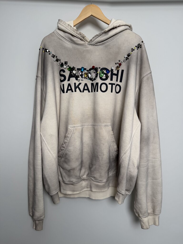 New Satoshi Nakamoto Necklace Hoodie Sz. XL