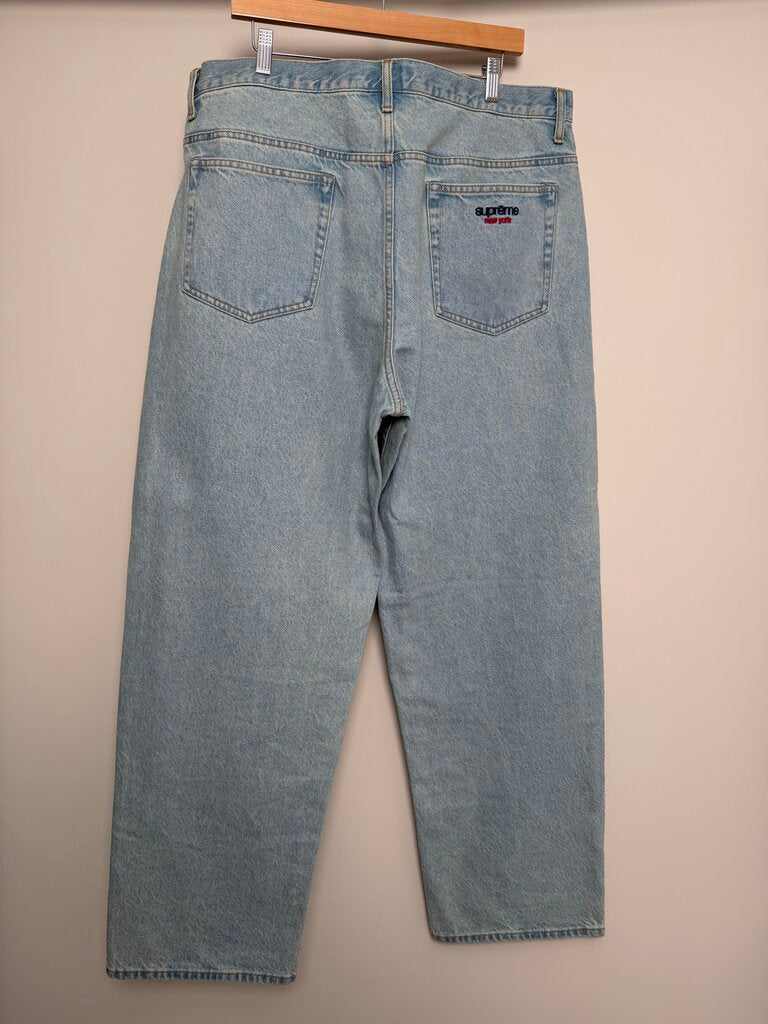 New Supreme Light Wash Blue Denim Sz. 36
