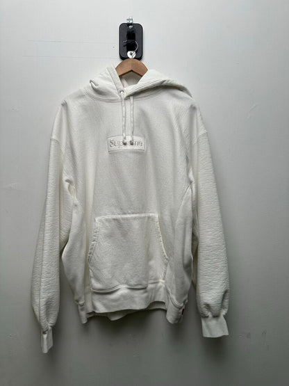 Preowned Supreme White Bogo Hoodie sz.XL