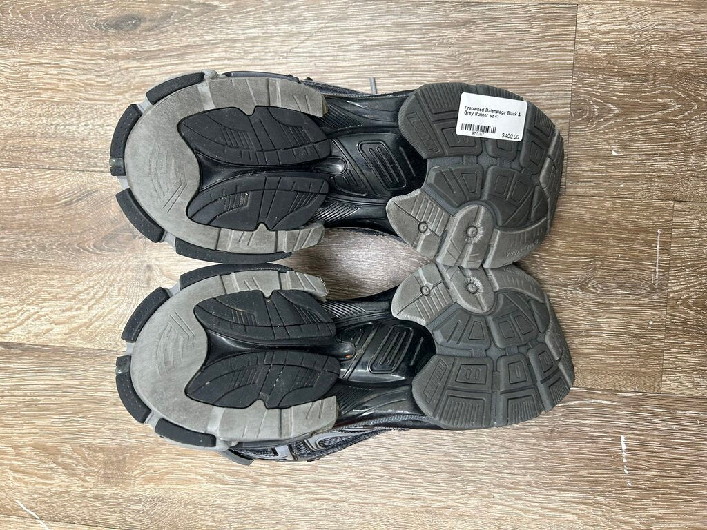 Preowned Balenciaga Black & Grey Runner sz.41