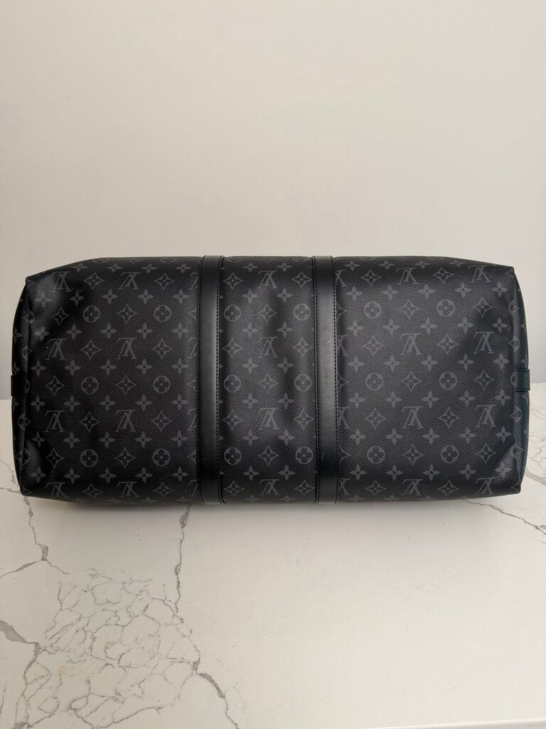 Preowned Louis Vuitton Monogram Black Keepall 55