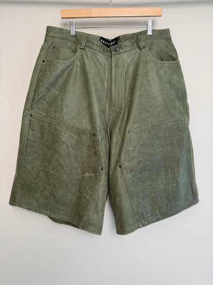 New GV Gallery Sage Leather Shorts Sz, XL