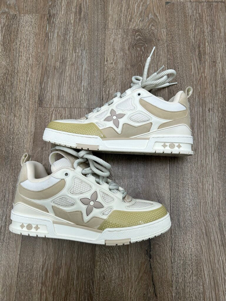 Preowned Louis Vuitton Skate Sneaker Biege Sz. LV 8.5(10.5)