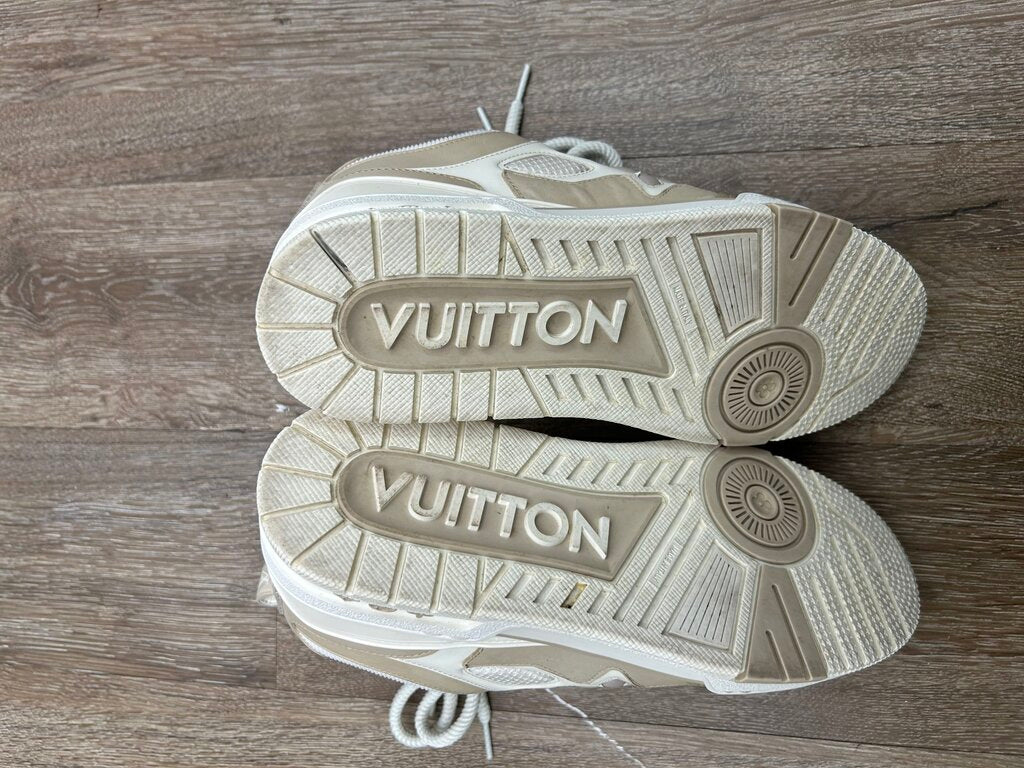 Preowned Louis Vuitton Skate Sneaker Biege Sz. LV 8.5(10.5)