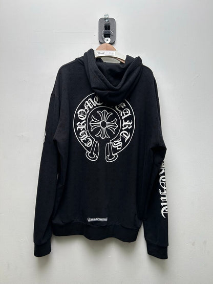 Preowned Chrome Hearts Black Vertical Logo Monogram Hoodie Sz.XL