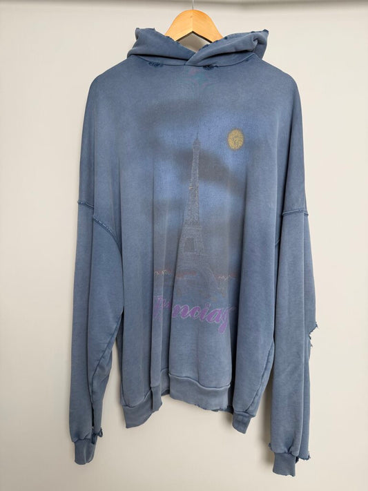 Pre-Owned Balenciaga Blue Paris Hoodie Sz. XL/XXL